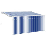 Retractable Awning Retractable Blue and White 300 x 200 cm 3329487