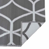 Outdoor Rug Geometric ARAKIL Grey and White 300 x 250 cm 42003468