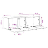 Wall Cabinet 2 pcs 120 x 36.5 x 35 cm Engineered Wood Black Oak 3445760