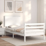 Bed Frame without Mattress White 100x200 cm Solid Wood 3195212