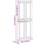 Barn Door Corona White 90 x 210 cm Solid Pine Wood 42021203