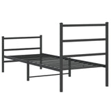 Metal Bed Frame without Mattress with Footboard Black 80x200cm 355374