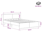 Bed Frame with Headboard Old Wood 160 x 200 cm Engineered wood 3445771
