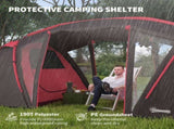 4-6 Man Family Camping Tent w/ 2 Bedrooms and a Living Room, Waterproof Tunnel Tent w/ Sewn In T3398P349063