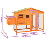 Chicken Coop with Nest Box Solid Fir Wood 170864