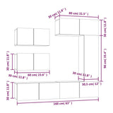 TV Cabinet Set Set of 6 Concrete Grey Engineered Wood Medium 3114553