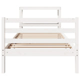 Bed Frame without Mattress White 75x190 cm Small Single Solid Wood Pine 3305811