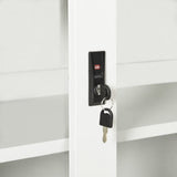 Sliding Door Cabinet White 90x40x90 cm Steel 335954
