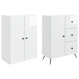 Cabinet Set 2 pcs High Gloss White Engineered Wood 3416902
