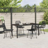 Garden Dining Set 5 pcs Black Powder-Coated Steel 3379201