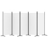 5-Panel Room Divider White 433x180 cm Fabric 350266