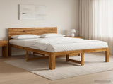 Double Bed Frame with Headboard ROSTOCK Natural 160 x 200 cm 3405453