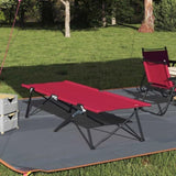Folding Camping Bed Folding Red 206 x 76 x 74 cm Oxford fabric 42003164