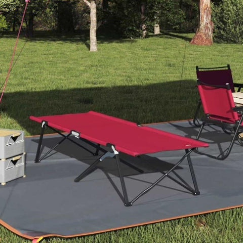 Folding Camping Bed Folding Red 206 x 76 x 74 cm Oxford fabric 42003164