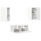 TV Cabinet Set 6 pcs High Gloss White Engineered Wood 3409064
