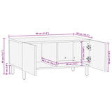 Coffee Table White 80 x 50 x 40 cm Solid Mango Wood 4017869