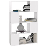 Book Cabinet Room Divider White 80x24x124.5 cm Engineered Wood 809134