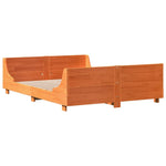 ZNTS Bed Frame without Mattress Wax Brown 140x200 cm Solid Wood Pine 3306461