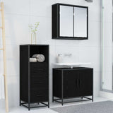 Bathroom Furniture Set with Drawer Black Oak 35 x 37.5 x 100 cm 883607
