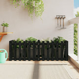 Garden Raised Bed with Fence Design Black 150x50x50 cm Solid Wood Pine 832494