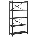 Bookshelf Black Oak 80 x 30 x 155 cm Engineered Wood 868413