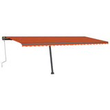 Manual Retractable Awning with LED 600x300 cm Orange and Brown 3069805