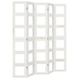 Room Divider 5 Panels White Solid Wood Paulownia 358696