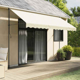 Retractable Awning Cream 350x150 cm Fabric and Steel 368748