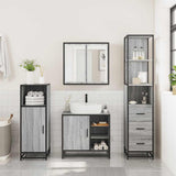 3 Piece Bathroom Furniture Set Grey Sonoma Engineered Wood 3301148