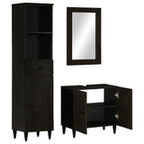 3 Piece Bathroom Furniture Set Solid Wood Mango 3310019