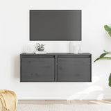 Wall Cabinets 2 pcs Grey 45x30x35 cm Solid Pinewood 813440