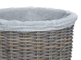 Laundry Basket with Lid 2 pcs Kubu Grey 42020973