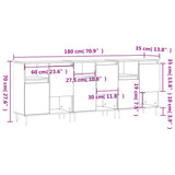 Sideboards 3 pcs Smoked Oak Engineered Wood 3190146