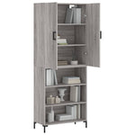 Highboard Grey Sonoma 69.5x34x180 cm Engineered Wood 3196073