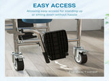 Rolling Shower Wheelchair for Seniors, Bedside Commode Chair with Locking Wheels, Seat, Backrest, T3398P554328