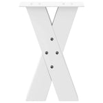 ZNTS Coffee Table Legs X-Shaped 2 pcs White 28x cm Steel 4012949