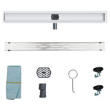 Shower Drain Line Design with 360&deg Siphon Silver 90 cm 42015983