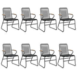 9 Piece Garden Dining Set Black PVC Rattan 3099214