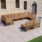 9 Piece Garden Lounge Set Solid Pinewood 3076162