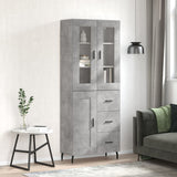 Highboard Concrete Grey 69.5x34x180 cm Engineered Wood 3198677