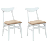 Dining Chairs 2 pcs White 42 x 47.5 x 81 cm Solid Rubber Wood 42020436