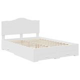 Bed Frame with Headboard White 160 x 200 cm Engineered Wood 3413578