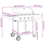 Gas BBQ Grill with 5 Burners Silver Stainless Steel 3214256