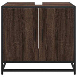 Bathroom Sink Cabinet Brown Oak 65x33x60 cm Engineered Wood 849268