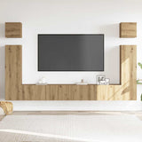 6 Piece TV Cabinet Set Wall-mounted Artisan Oak Engineered Wood 3329142