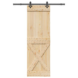 Sliding Door NARVIK Natural and Black 70 x 210 cm 3445371