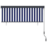 Roller Blind Blue and White 180 x 250 cm Fabric and Aluminum 362081