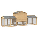 Chicken Coop 3 pcs Brown Solid Pine Wood 3388344