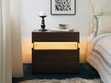 LED Nightstands Acrylic Board LED Bedside Tables for End Table with 3 Drawer Dresser for T3272P287616