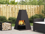 Fire Pit Black 50 x 50 x 100 cm Steel 858948